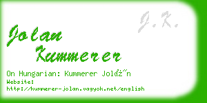 jolan kummerer business card